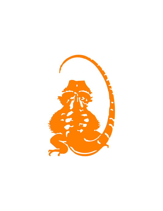 Beardie Orange Sticker (G26)