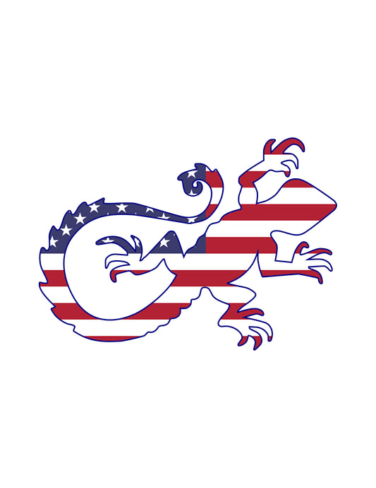 American Flag Gecko Sticker (G3)